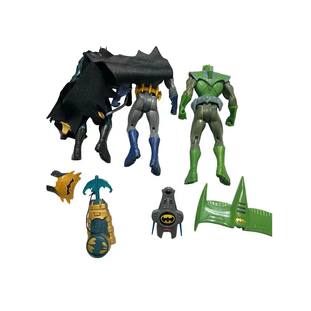 2003 Mattel Batman 6in Figure Lot Night Patrol Armor Electro-Net Blue Gray DC